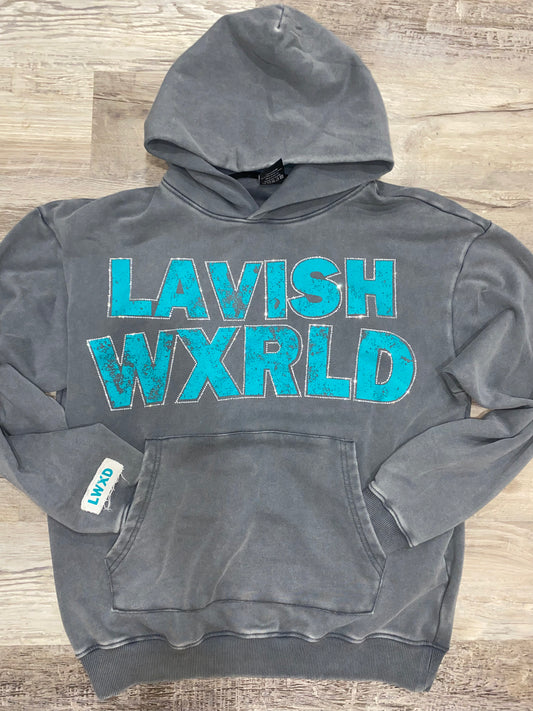 Turquoise Rhinestone Hoodie